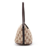 Gucci 07198 GG Boat Pochette in tela beige e marrone