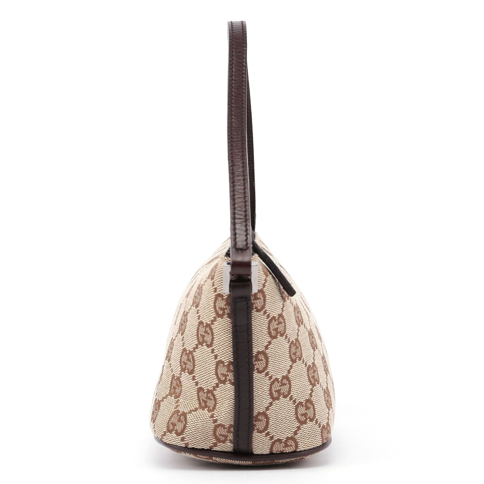 Gucci 07198 GG Boat Pochette in tela beige e marrone