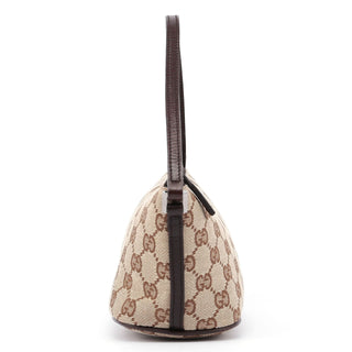 Gucci 07198 Beige Brown GG Boat Pochette