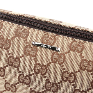 Gucci 07198 Beige Brown GG Boat Pochette