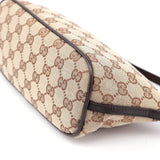 Gucci 07198 GG Boat Pochette in tela beige e marrone