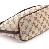 Gucci 07198 GG Boat Pochette in tela beige e marrone