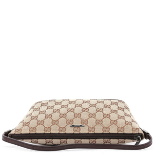 Gucci 07198 Beige Brown GG Boat Pochette