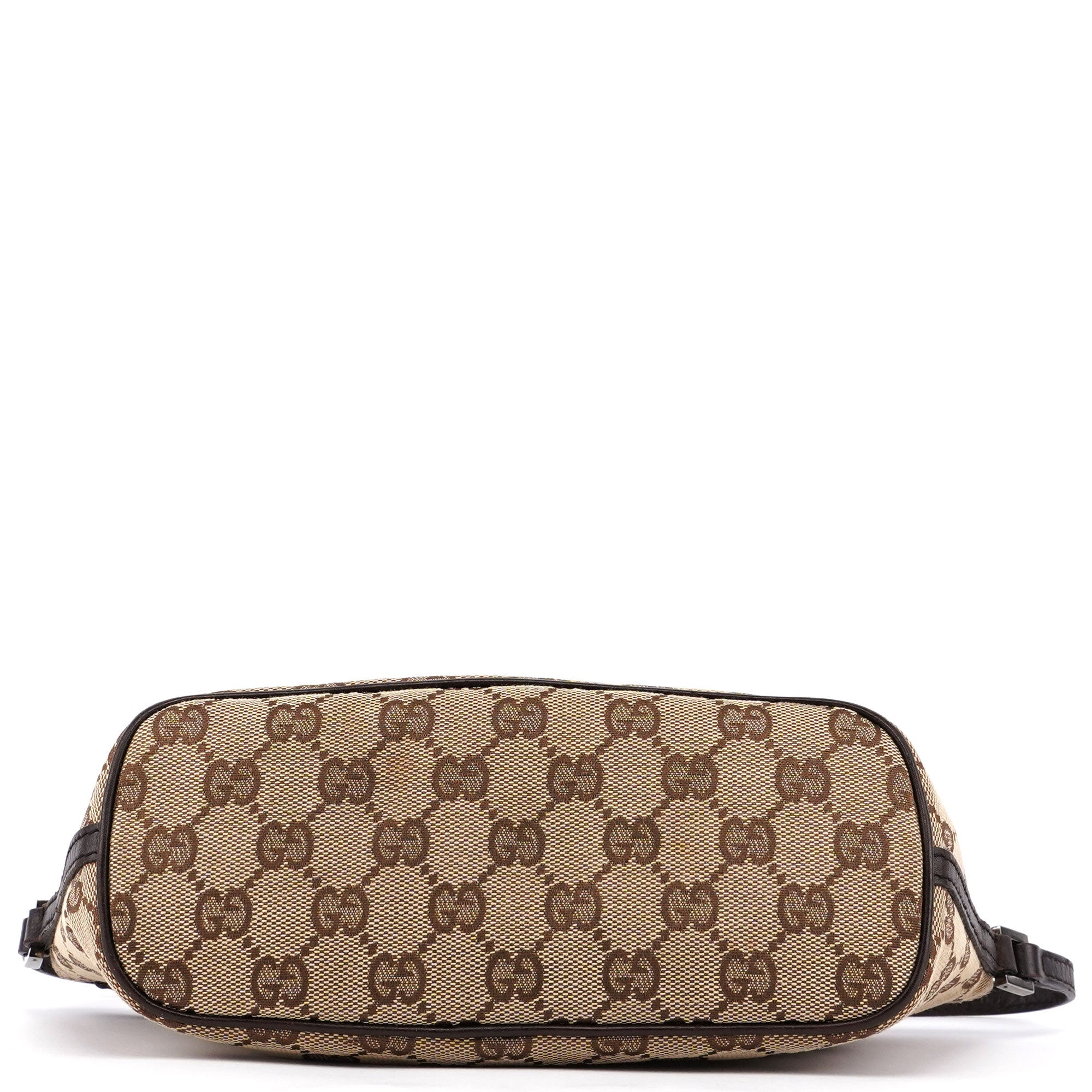 Gucci 07198 Beige Brown GG Boat Pochette