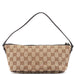 Gucci 07198 Beige Brown GG Boat Pochette