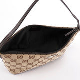 Gucci 07198 Beige Brown GG Boat Pochette