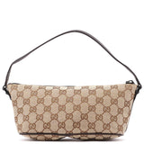 Gucci 07198 Beige Brown GG Boat Pochette