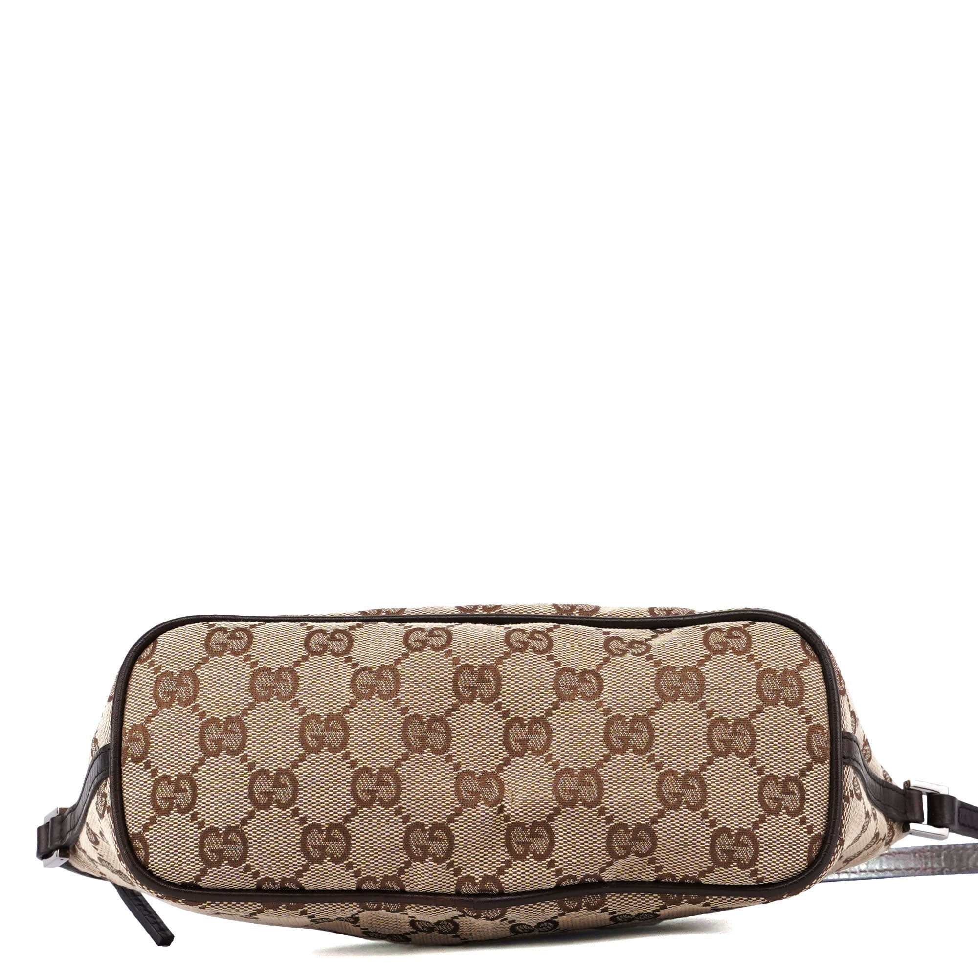 Gucci 07198 Beige Brown GG Boat Pochette