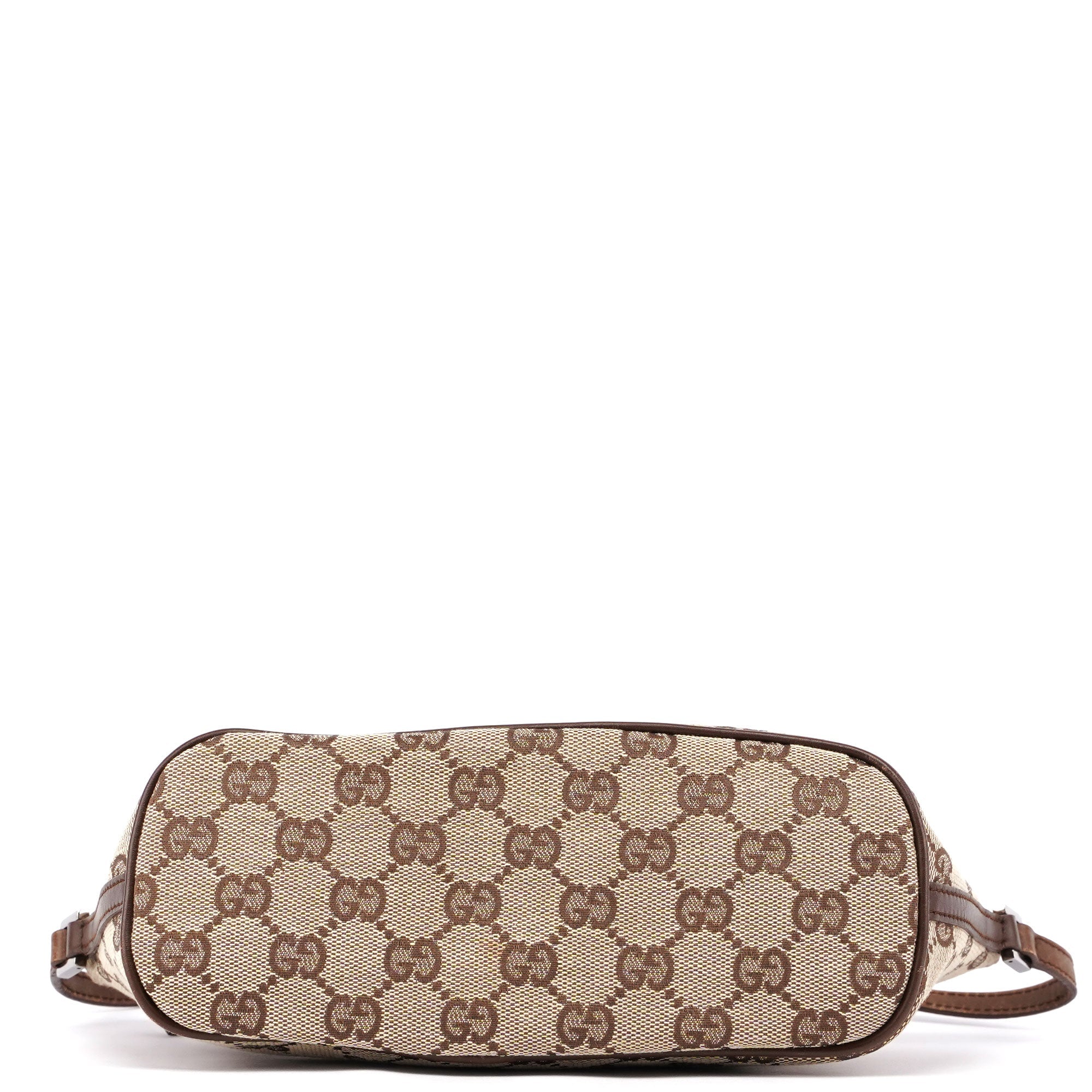 Gucci 07198 Beige Brown GG Boat Pochette