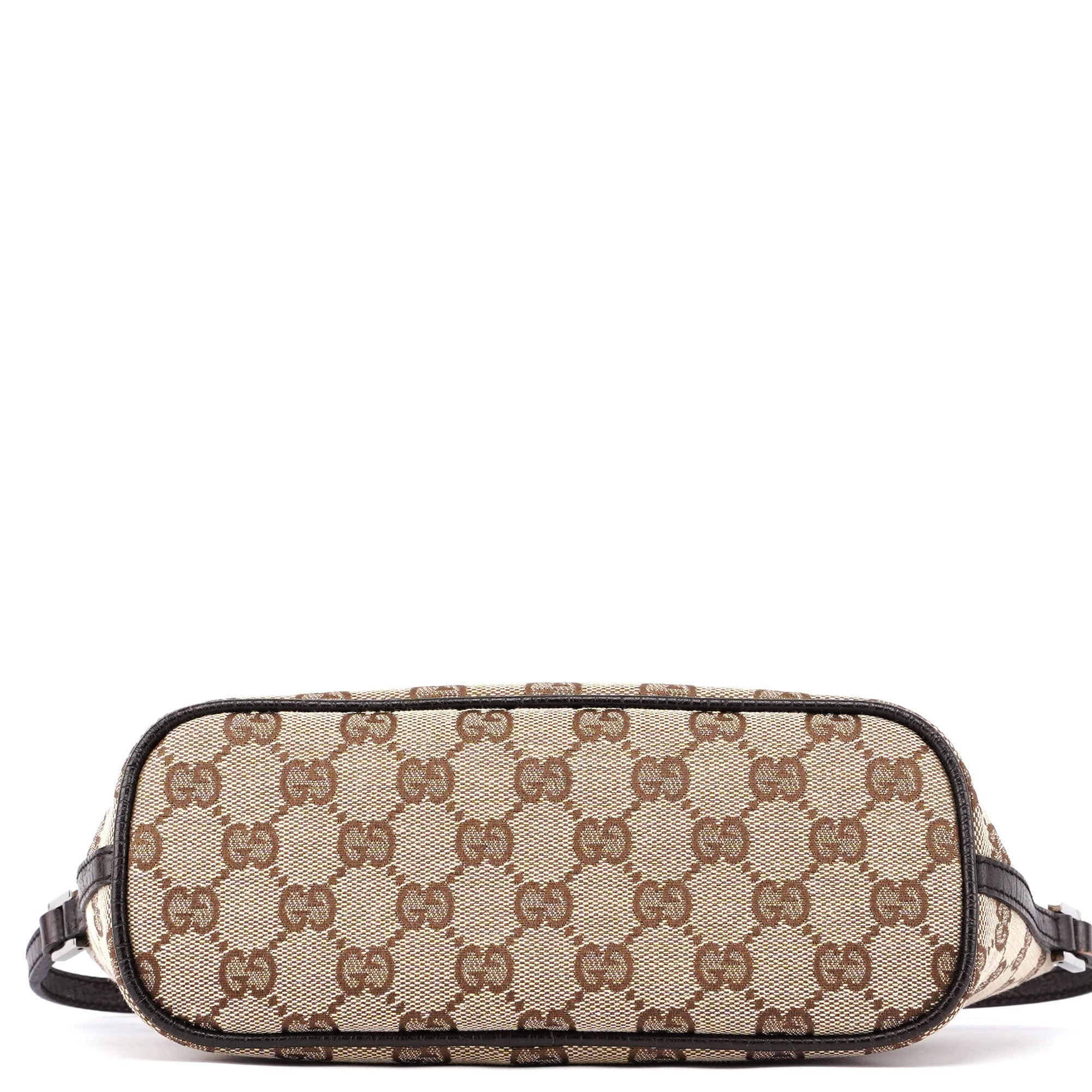 Gucci 07198 Beige Brown GG Boat Pochette