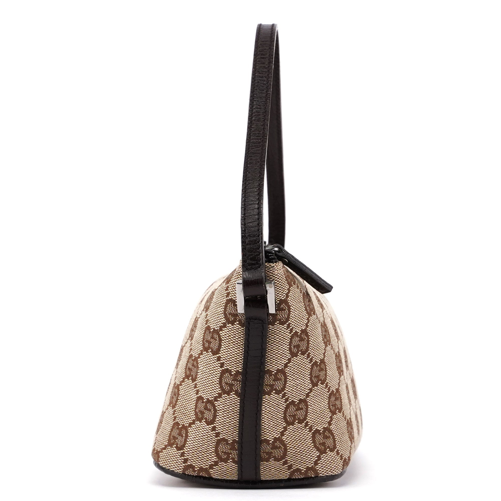 Gucci 07198 Beige Brown GG Boat Pochette