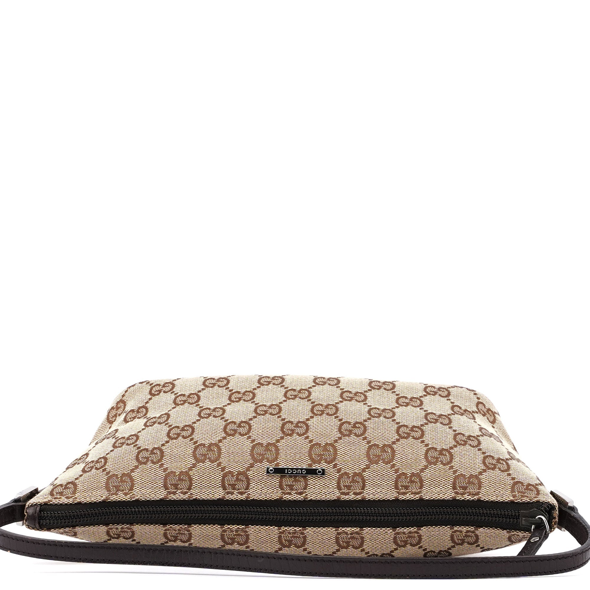 Gucci 07198 Beige Brown GG Boat Pochette