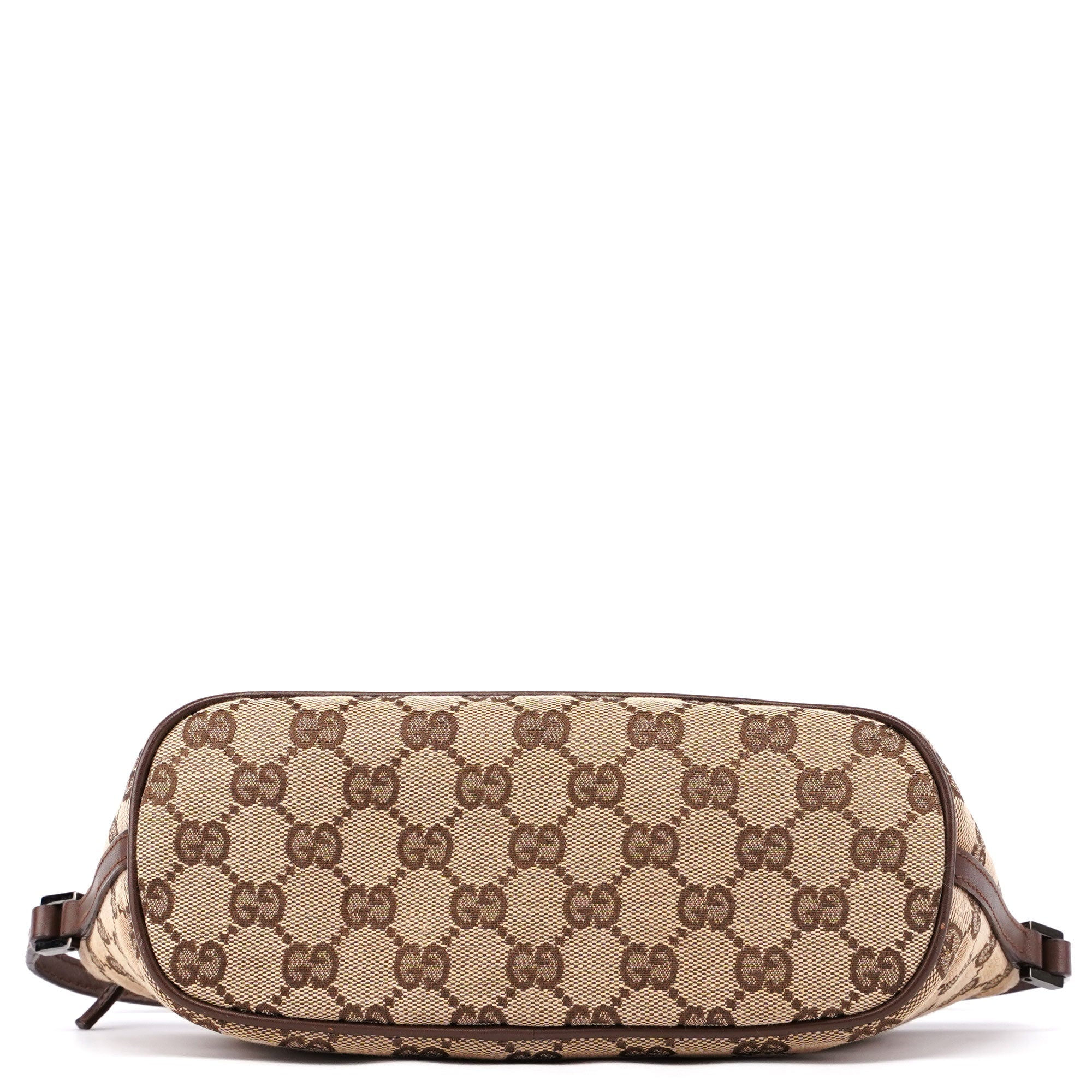 Gucci 07198 Beige Brown GG Boat Pochette