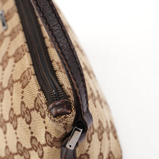 Gucci 07198 Beige Brown GG Boat Pochette