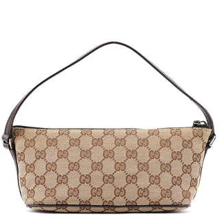 Gucci 07198 Beige Brown GG Boat Pochette