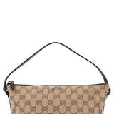 Gucci 07198 Beige Brown GG Boat Pochette