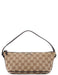 Gucci 07198 Beige Brown GG Boat Pochette