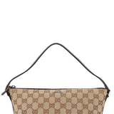 Gucci 07198 Beige Brown GG Boat Pochette