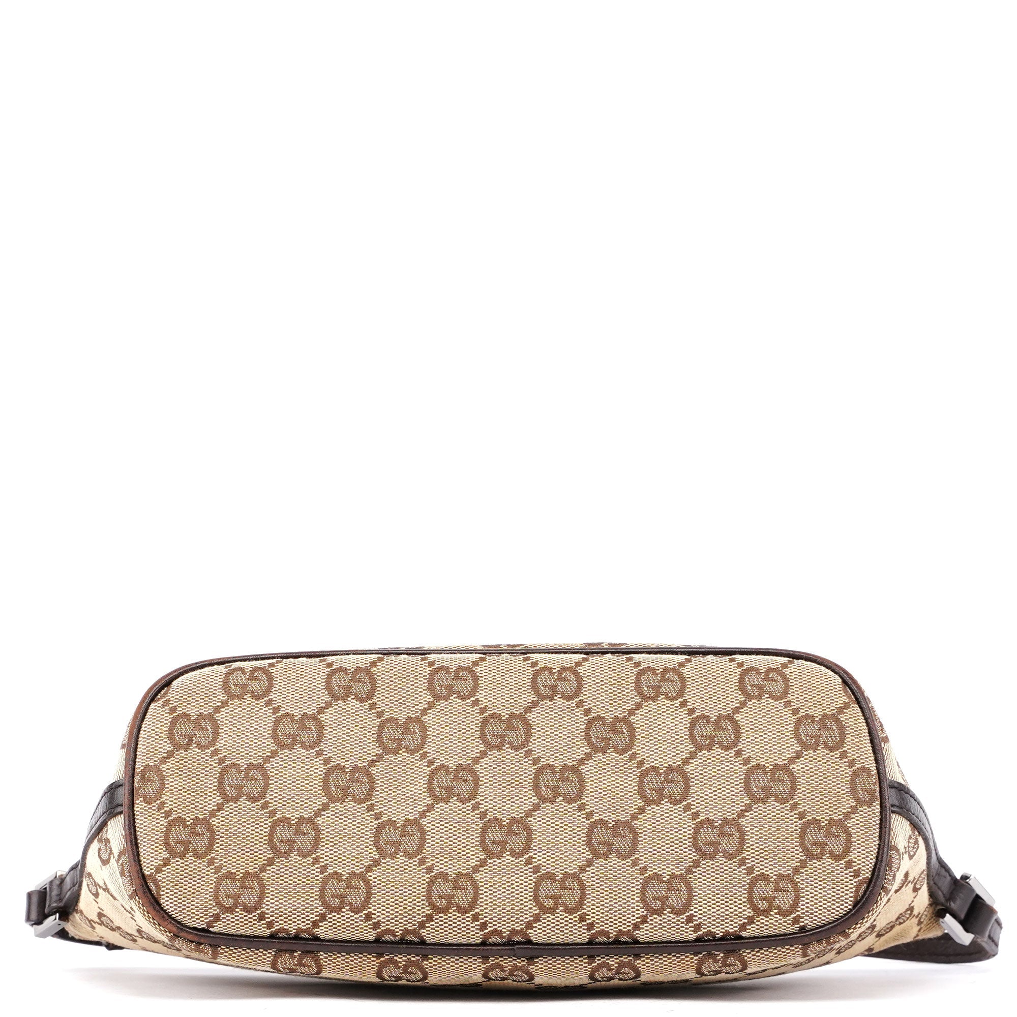 Gucci 07198 Beige Brown GG Boat Pochette