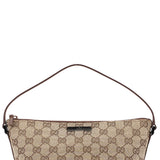 Gucci 07198 Beige Brown GG Boat Pochette