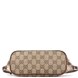 Gucci 07198 Beige Brown GG Boat Pochette