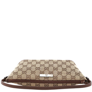 Gucci 07198 Beige Brown GG Boat Pochette