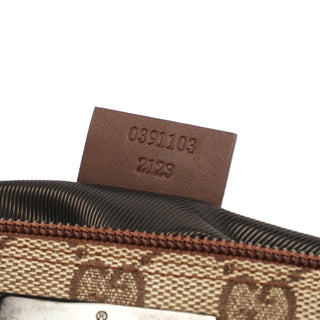 Gucci 07198 Beige Brown GG Boat Pochette