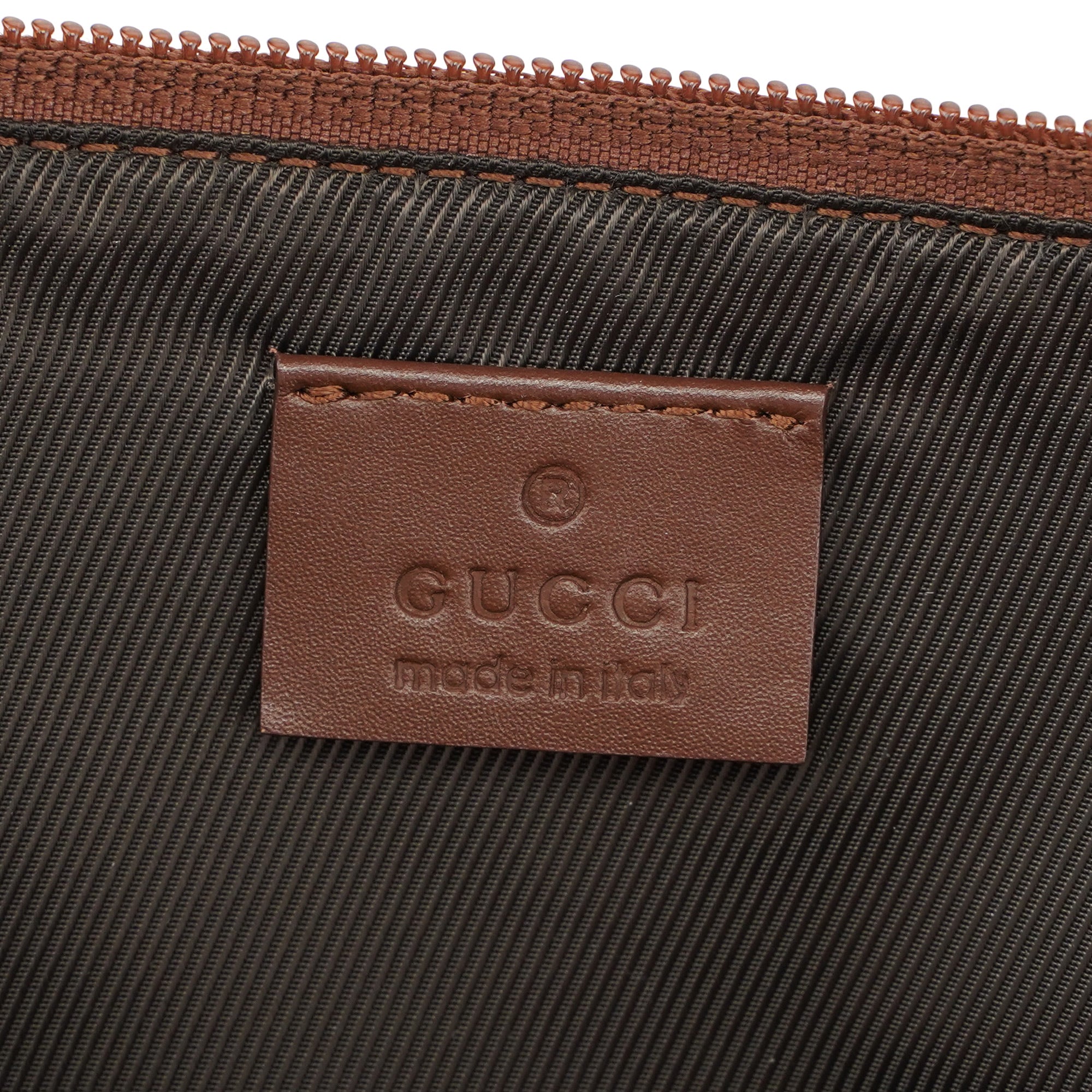 Gucci 07198 Beige Brown GG Boat Pochette