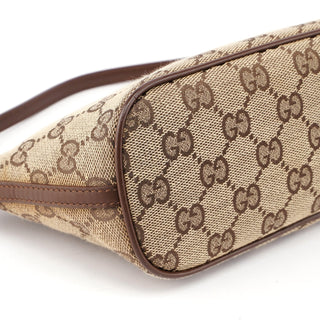 Gucci 07198 Beige Brown GG Boat Pochette