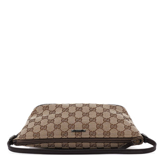 Gucci 07198 Beige Brown GG Boat Pochette