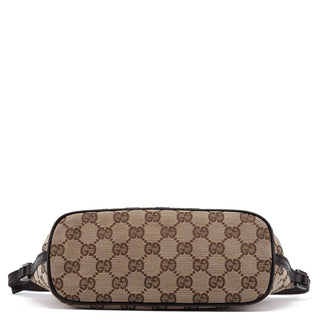 Gucci 07198 Beige Brown GG Boat Pochette