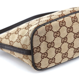 Gucci 07198 Beige Brown GG Boat Pochette