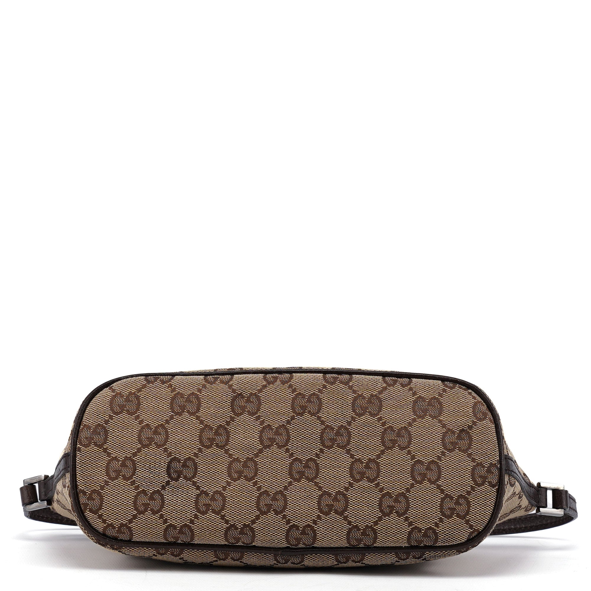 Gucci 07198 Beige Brown GG Boat Pochette