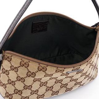 Gucci 07198 Beige Brown GG Boat Pochette