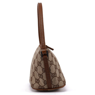 Gucci 07198 Beige Brown GG Boat Pochette