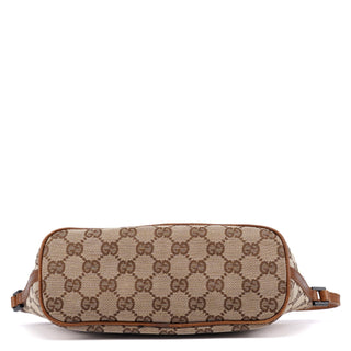 Gucci 07198 Beige Brown GG Boat Pochette