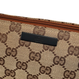 Gucci 07198 Beige Brown GG Boat Pochette