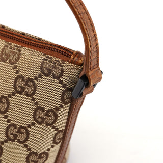 Gucci 07198 Beige Brown GG Boat Pochette