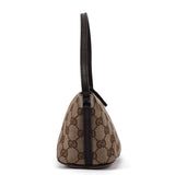 Gucci 07198 GG Boat Pochette in tela beige e marrone