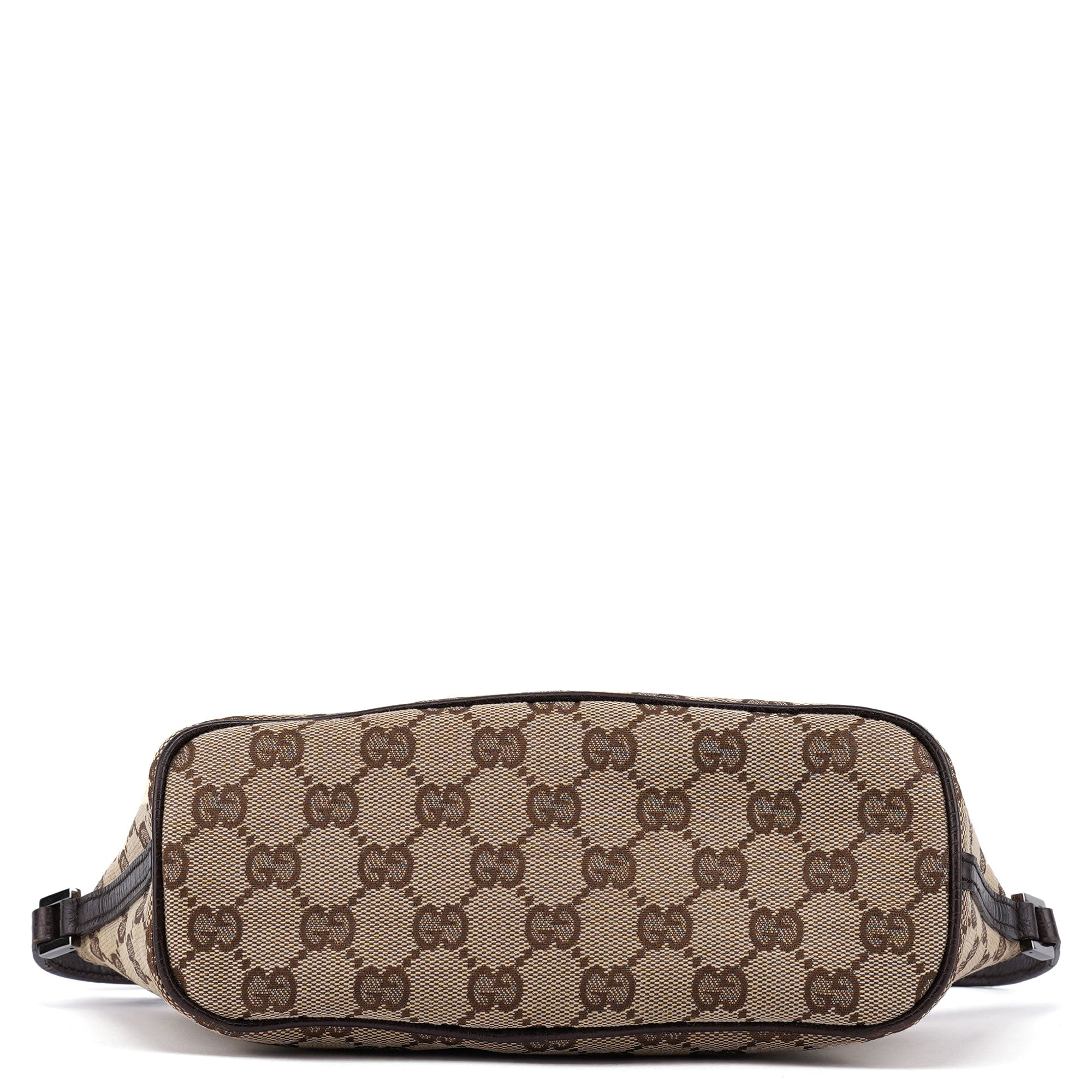 Gucci 07198 GG Boat Pochette in tela beige e marrone