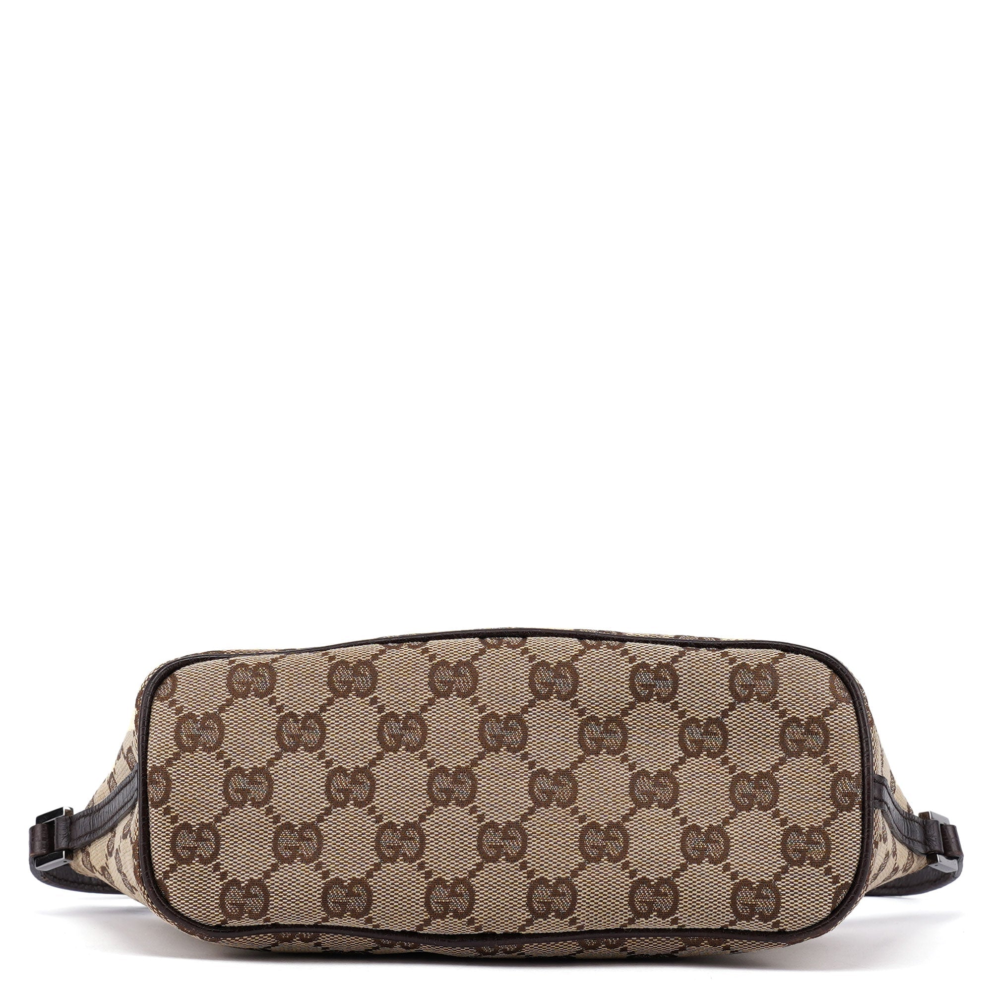 Gucci 07198 Beige Brown GG Boat Pochette