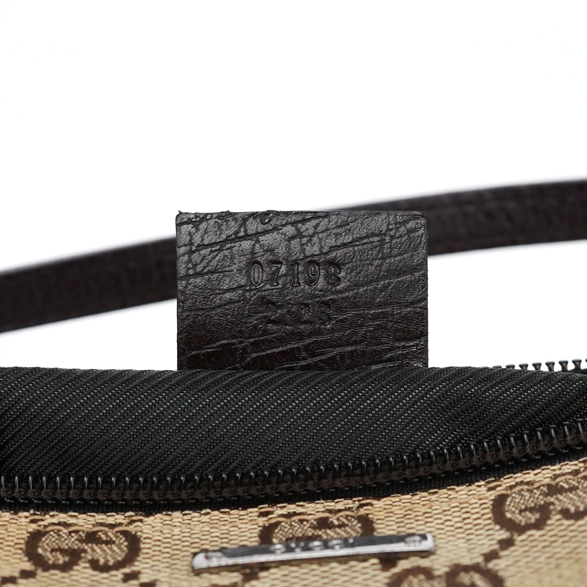 Gucci 07198 GG Boat Pochette in tela beige e marrone