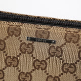 Gucci 07198 GG Boat Pochette in tela beige e marrone