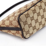 Gucci 07198 GG Boat Pochette in tela beige e marrone
