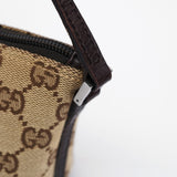 Gucci 07198 GG Boat Pochette in tela beige e marrone