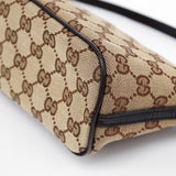 Gucci 07198 GG Boat Pochette in tela beige e marrone