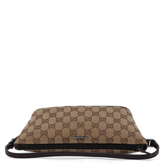 Gucci 07198 Beige Brown GG Boat Pochette