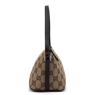 Gucci 07198 Beige Brown GG Boat Pochette