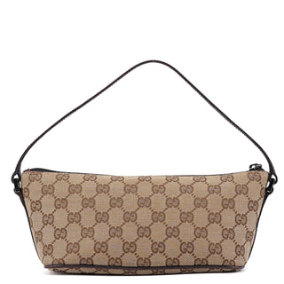 Gucci 07198 Beige Brown GG Boat Pochette