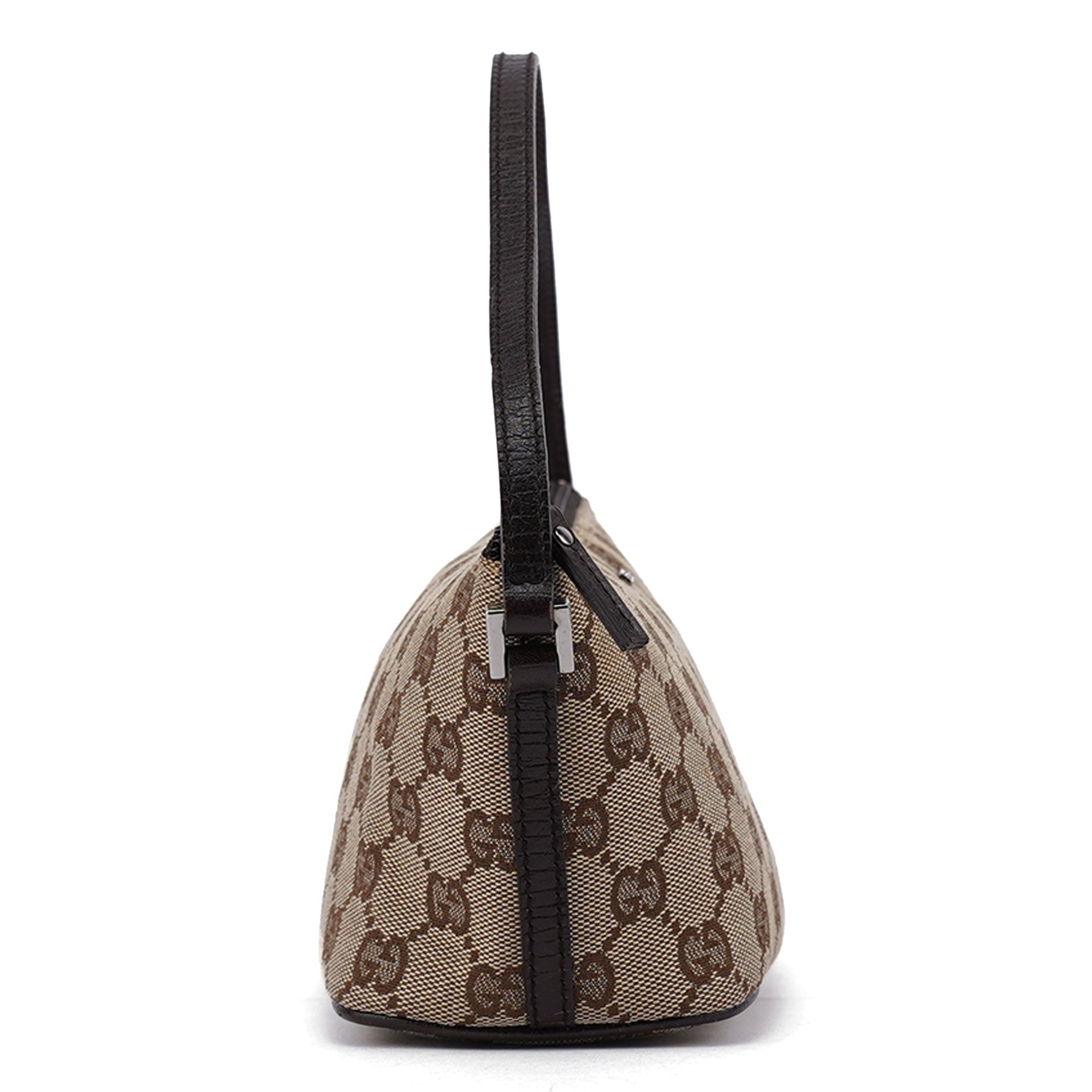 Gucci 07198 Beige Brown GG Boat Pochette